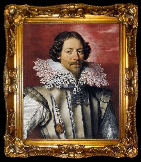framed  POURBUS, Frans the Younger Portrait of a Frenchman, ta009-2